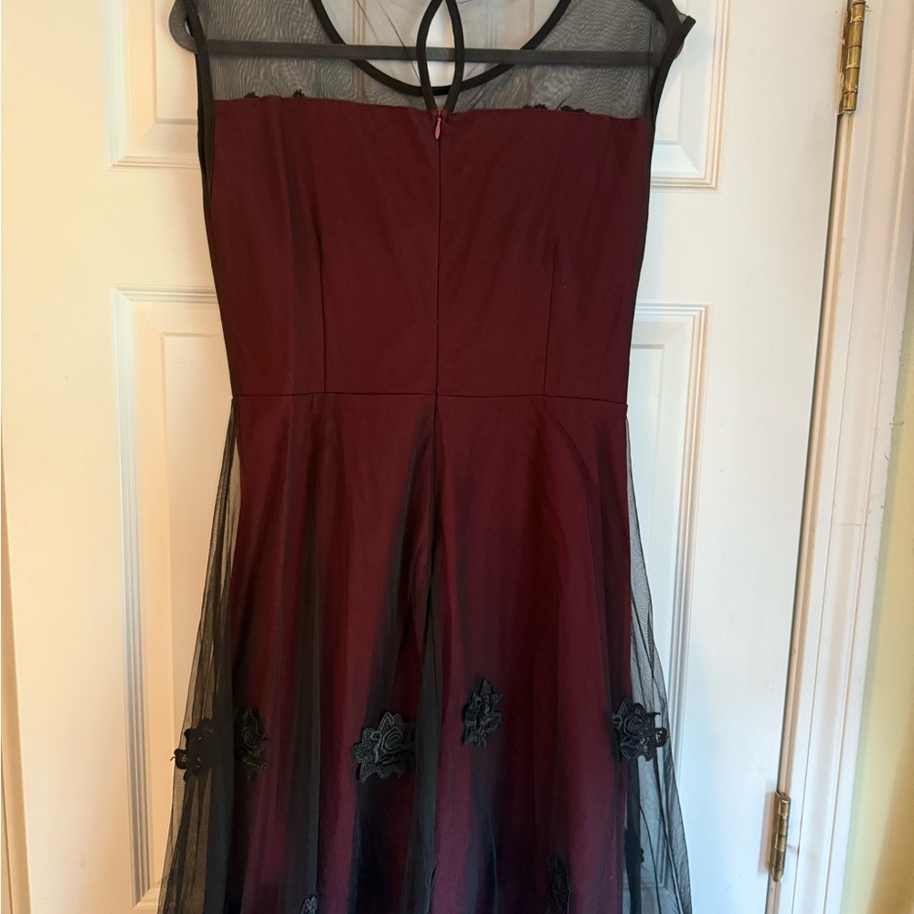 Burgundy and Black Dress
